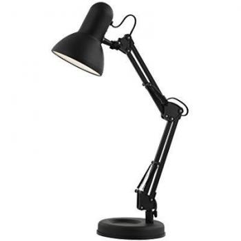 Lampada da tavolo in metallo nero con paralume, 1x60W E27, Art. 24880