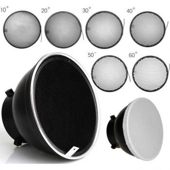 Bowens Compatible 7 Reflector with 10-60 Degree Grids