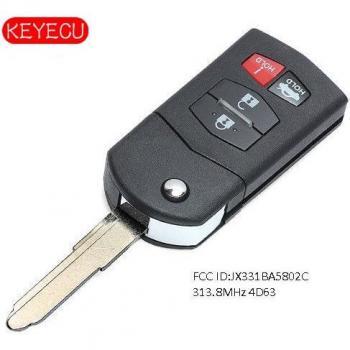 Mazda 4 Button Flip Remote Key Fob 313.8MHz