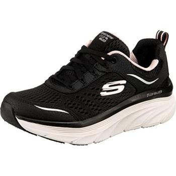 Skechers D'Lux Walker Women’s Machine‑Washable Sneaker – Black/Pink