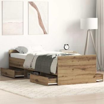 Artisan Oak Single Bed Frame 90x190 cm vidaXL