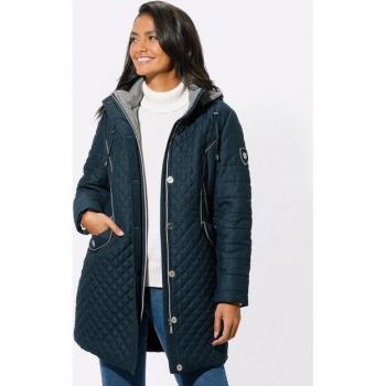 Longjacke für Damen, Casual Looks, Gr. 22, blau, 100% Polyester, unifarben