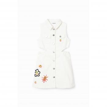 Desigual, Cut-out Jeanskleid in Weiß, 3/4