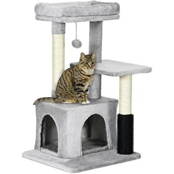 Pawhut Cat Tree Climbing Activity Center with Scratching Massage Toy