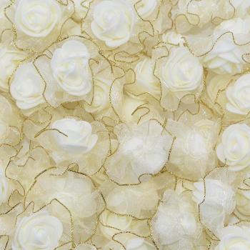 4.5cm DIY Glitter Foam Rose Flowers
