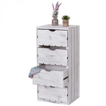 Schubladenholzkiste – Shabby‑Look Kommode, 70x32x26 cm