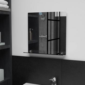 Miroir mural cosmétique maquillage avec étagère, 40x40 cm, verre trempé