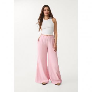 Dreamy Pastel Pink Flowy Palazzo Bottoms – Size Small