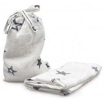 XKKO Muselina de bambú Estrellas Plateadas (120x120 cm, 264 g)