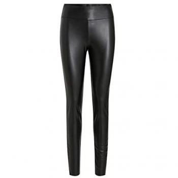 Vila Damen-Legging in Schwarz, Lederlook – Barb Edition