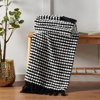 Stab Stitch Throw Blanket by Catherine Lansfield 125cm x 150cm