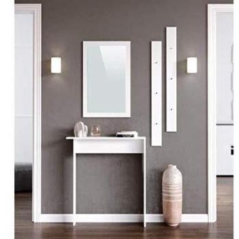 L 80 cm – Meuble d’entrée Kyra, finition blanche mate
