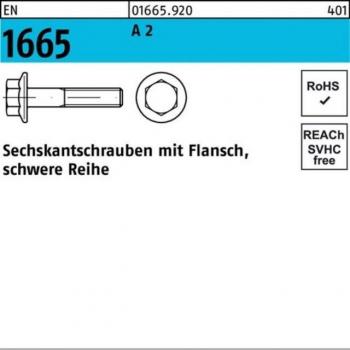 Flanschschraube EN 1665 M10 x 45mm Edelstahl