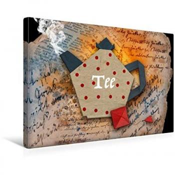 Calvendo Canvas‑Leinwand 45x30 cm Origami – Teekanne, Originaldruck von Marion Krätschmer
