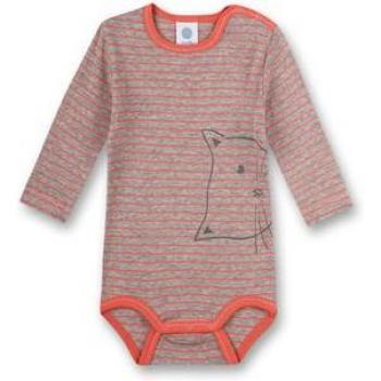 Body a maniche lunghe in stone melange a righe Sanetta