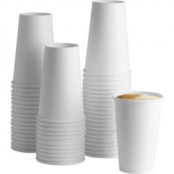 50‑Stück‑Einweg‑Teekapseln – Weißpapier, 16 Unzen (450 ml) – mit Deckel