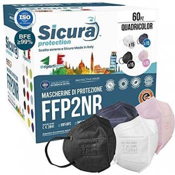 Mascherine FFP2 Pluri certificata ISO 13485 e 9001 (60 unità)
