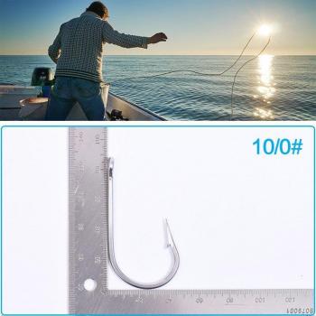LEO 2pc Stainless Steel Fishhooks for Deep Sea Fishing