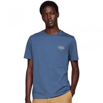 Tommy Hilfiger Herren T-Shirt Hilfiger Stack Aegean Sea M