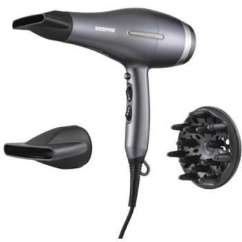 Black Geepas Ionic Hair Dryer – 3 Heat Settings, 2 Speed Levels – Professional