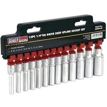 Sealey AK69813D | Socket Set 13pc Deep 1/4Sq Drive Total Drive®