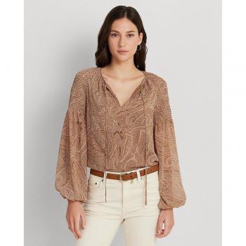 Blusa GRAYELLE maniche lunghe con stampa floreale di Lauren Ralph Lauren