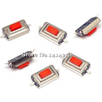 100Pcs 3x6x2.5mm SMD Red Push Button Switch