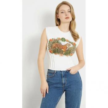 Top Stretch con Stampa Frontale