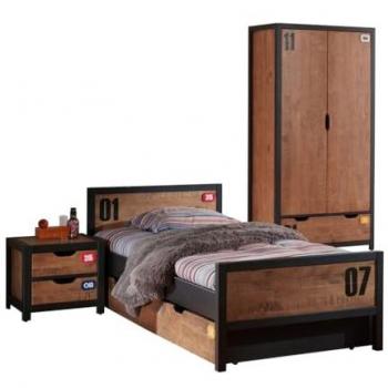 Ensemble Meubles Alex – Armoire 2 Portes + Lit 90x200
