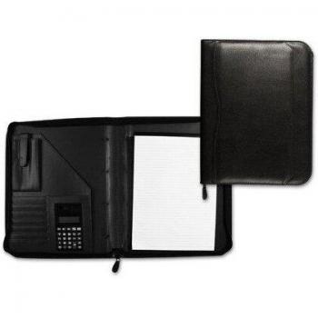 Carpeta portafolios 80-848 negra 260x355 mm cremallera sin anillas calculadora con bolsa para movil
