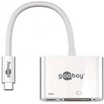 Goobay USB Typ C — DVI (USB C), Dockingstation + USB Hub, Weiß