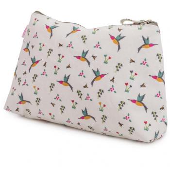 Floral Pattern Pink Lining Wash Bag