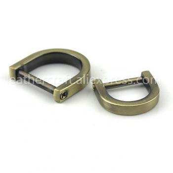 Open Screw D Ring Buckle for Leather Bags