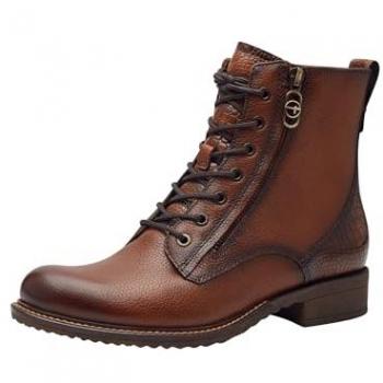 Bottines Sportives en Cuir Tamaris Cognac pour Femmes