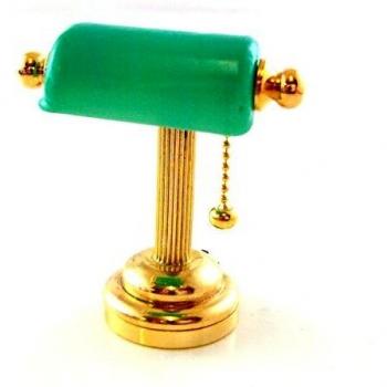 Case illuminato LED per bambole 1:12, energia a batteria, colore verde chiaro, scrivania