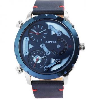 Raptor Quarz-Herrenuhr Tripple mit Lederband