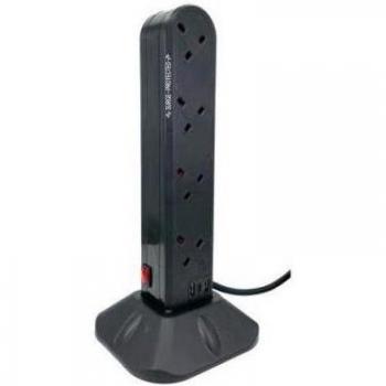 VoltSafe 8‑Way UK Socket Tower with USB‑A & USB‑C