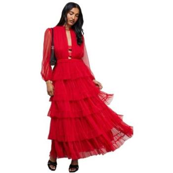 Scarlet Silk Tulle Gown – Women's Size 12