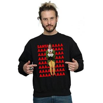 Men’s Elf Buddy Santa Scream Sweatshirt, Black, 2XL Edition
