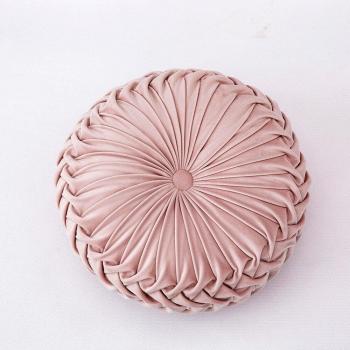Round Ruffle Decor Pillow for Bed and Chair