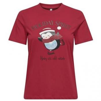 ONLY T-Shirt Kita 15331069 Rot Regular Fit XL Damen