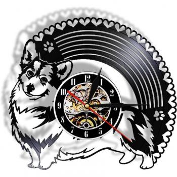 Corgy Vinyl Record Wall Art Clock