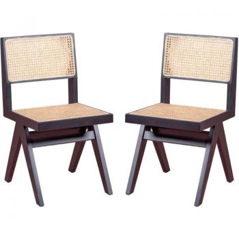 Lote doble de sillas de madera Compass – Color negro