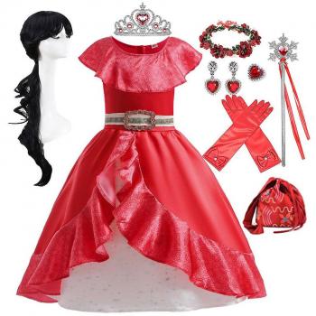 Robe de Fée Elena : Rouge, Princesse, Anniversaire – 5-6 ans