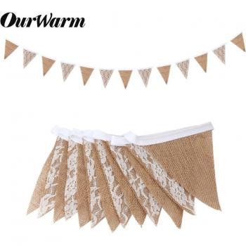 Decoración de Banderines de Arpillera OurWarm para Eventos