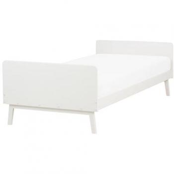 Einzelbett 90x200 cm Kiefernholz Weiß Skandinavischer Stil