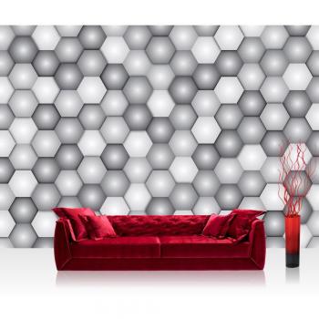 Vliesabstraktion Hexagon‑Tapete – 254 × 184 cm
