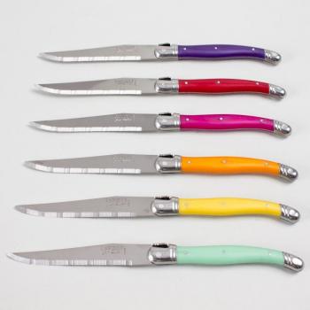 Coffret 6 couteaux Laguiole irisés assortis