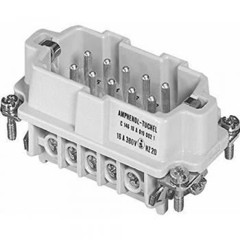 AMPHENOL Connecteur mâle 10 + PE C146 10A010 002 1-1 Heavy/Mate® C146 1 pc