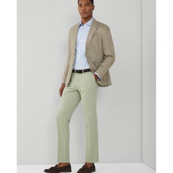 Pantalones de Lino Verde Slim Fit Hackett